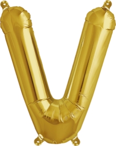 Picture of Foil Balloon Letter V gold 40cm