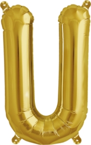 Picture of Foil Balloon Letter U gold 40cm