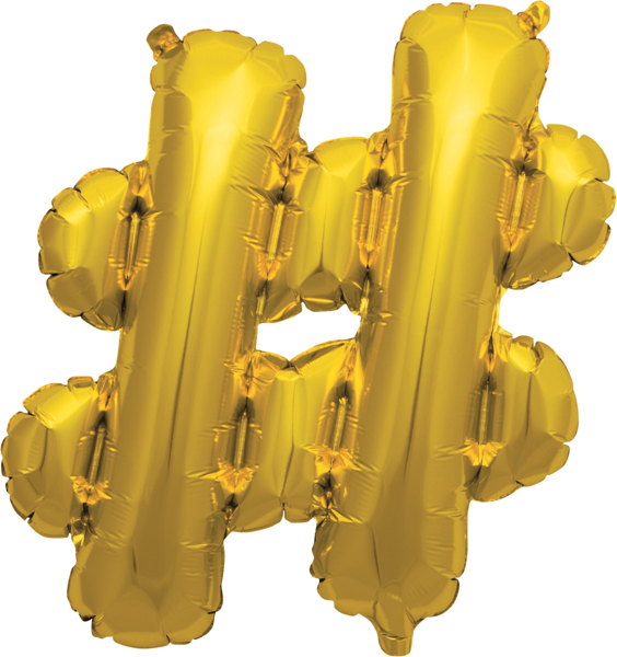 Μπαλόνι σύμβολο (Hashtag) χρυσό 40εκ.