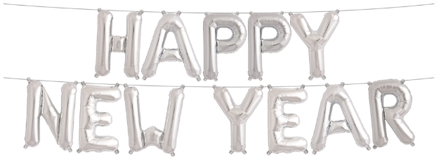 Picture of Foil Balloons Kit HAPPY NEW YEAR silver