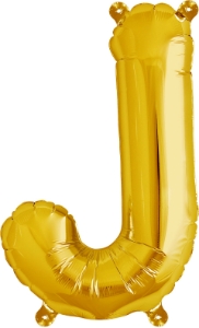Picture of Foil Balloon Letter J gold 86cm