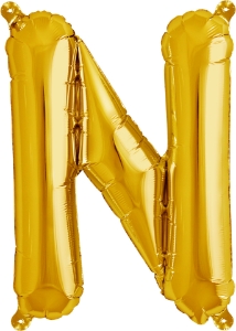 Picture of Foil Balloon Letter N gold 86cm