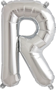 Picture of Foil Balloon Letter R silver 99cm
