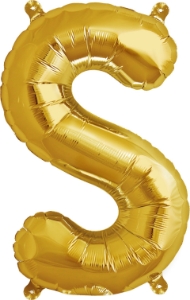 Picture of Foil Balloon Letter S gold 83cm