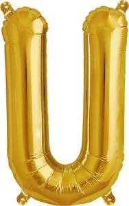 Picture of Foil Balloon Letter U gold 86cm