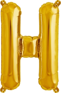 Picture of Foil Balloon Letter H gold 86cm