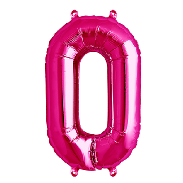 Picture of Foil balloon number 0 magenta 40cm 