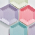 Picture of Side paper plates - Pastel Hexagonal (12pcs)