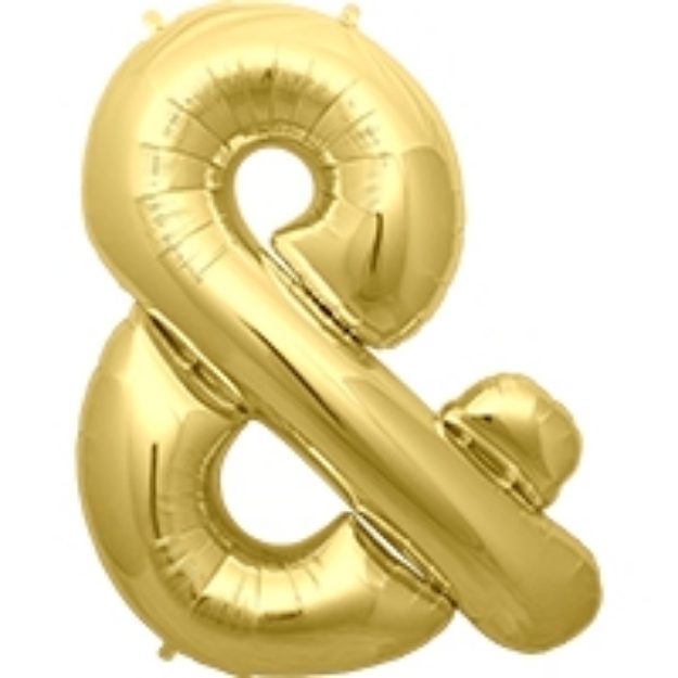 Picture of Foil Balloon & (ampersand) Gold 40cm