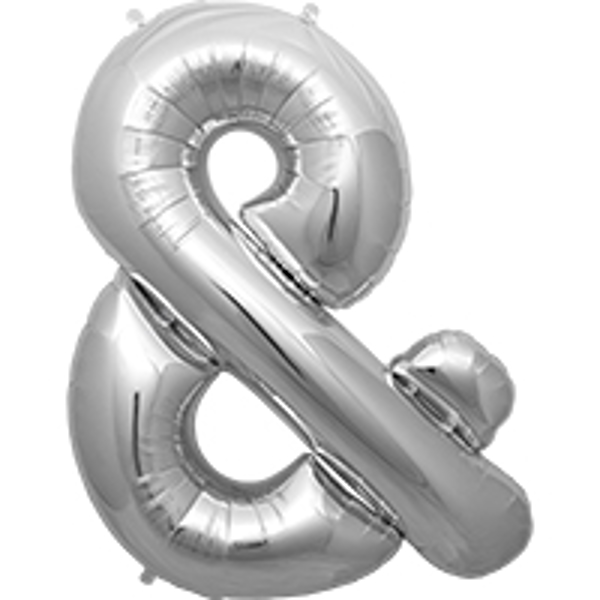 Picture of Foil Balloon & (ampersand) Silver 40cm