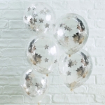 Picture of Silver Star Shaped Confetti Filled Balloons 