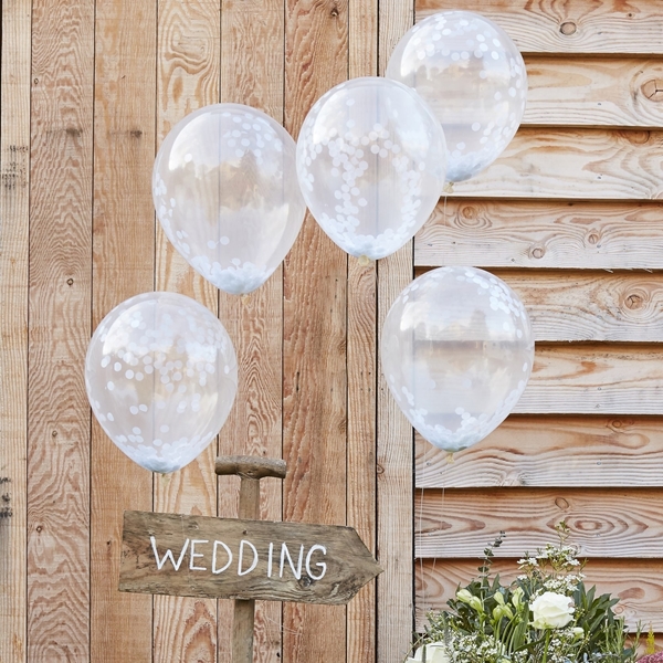 Picture of White Confetti Filled Balloons