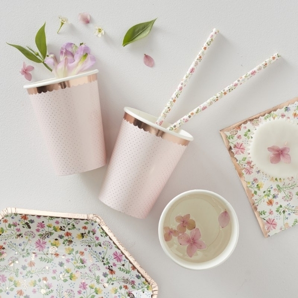 Picture of Paper cups - Rose gold polka dot (8pcs)