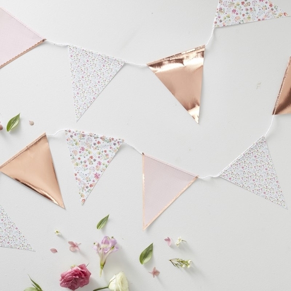 Picture of Rose Gold Foiled Floral Printed Bunting
