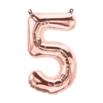 Picture of Foil balloon number 5 rose gold 35cm