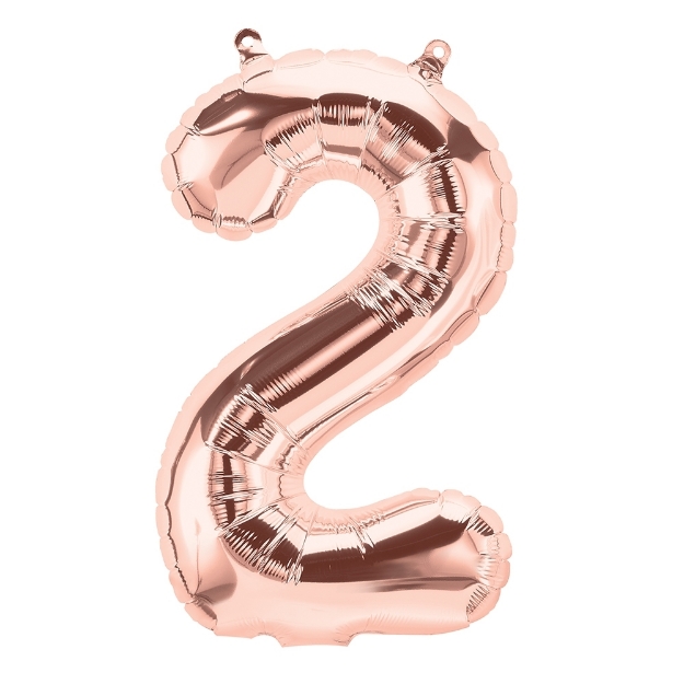 Picture of Foil balloon number 2 rose gold 86cm