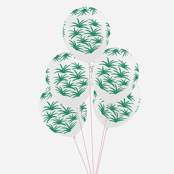Picture of Printed balloons - Green leaves (5 pcs)