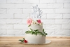 Διακοσμητικό τούρτας χάρτινο - Mr&Mrs ασημί