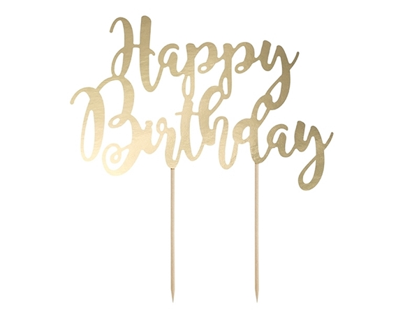 Picture of Cake topper Happy Birthday in gold paper