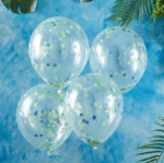 Μπαλόνια με πράσινα και μπλε κομφετί