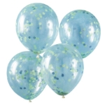 Μπαλόνια με πράσινα και μπλε κομφετί