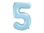 Picture of Foil Balloon Number "5", 86cm, light blue