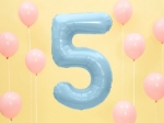 Picture of Foil Balloon Number "5", 86cm, light blue