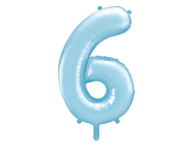 Picture of Foil Balloon Number "6", 86cm, light blue