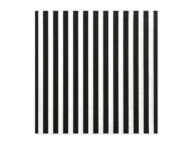 Picture of Paper napkins - Black and White stripes (20pcs)