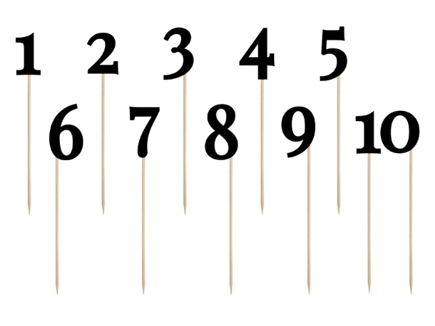 Χάρτινα διακοσμητικά sticks αριθμοί σε μαύρο (1-9)