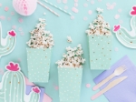 Picture of Boxes for pop corn mint with white and gold dots (6pcs)
