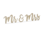 Ξύλινα Γράμματα Mr&Mrs σε χρυσό γκλίτερ