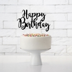Διακοσμητικό τούρτας  χάρτινο - Happy Birthday μαύρο 
