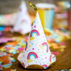 Picture of Party hats - Rainbow with dots (6pcs)
