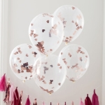 Picture of Rose gold confetti hearts balloons (5pcs)