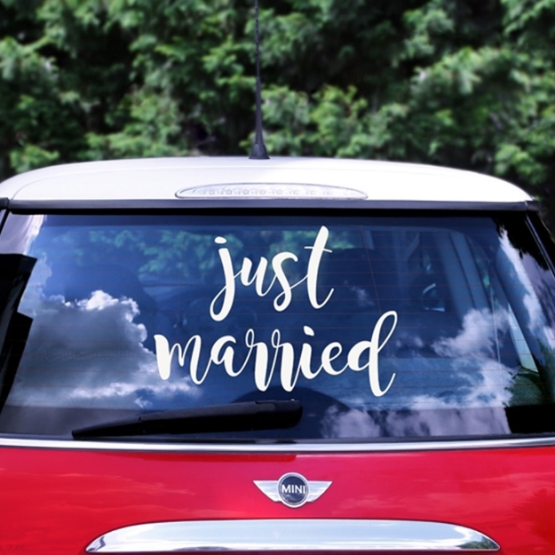 Αυτοκόλλητο Just Married για το αυτοκίνητο