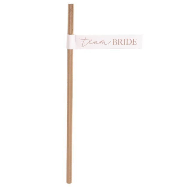 Picture of Rose Gold Paper Straws - Team Bride (16pcs)