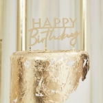 Διακοσμητικό τούρτας - Happy Birthday χρυσό χρώμα