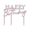 Διακοσμητικό τούρτας - Happy Birthday metallic pink χρώμα