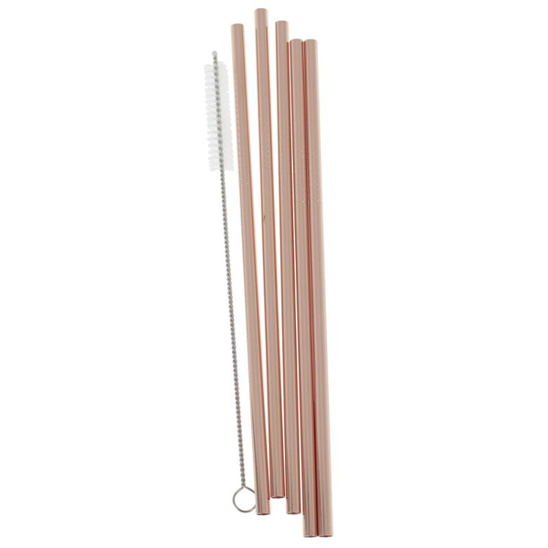 Picture of Stainless steel - Rose gold straws (5pcs)