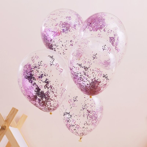 Picture of Pink glitter balloons