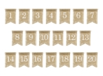 Σημαιάκια αρίθμησης τραπεζιών από λινάτσα (1-20)