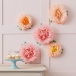 Picture of Tissue paper  flowers  decoration (set 5)