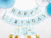 Picture of Baby blue & gold foil Happy Birthday bunting 