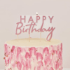Κερί για τούρτα Happy Birthday ροζ χρυσό - Large