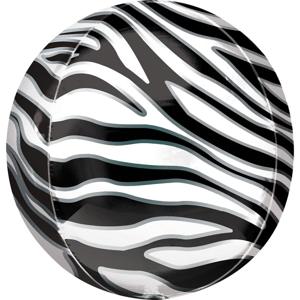 Picture of Foil Balloon ball zebra print
