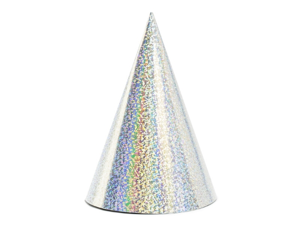 Picture of Party hats - Holographic silver (6pcs)