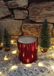 Picture of Scented soy candle in red glass - Baby powder