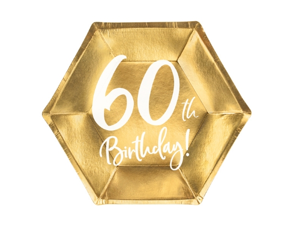 Χάρτινα πιάτα γλυκού - 60th Birthday! (6τμχ)