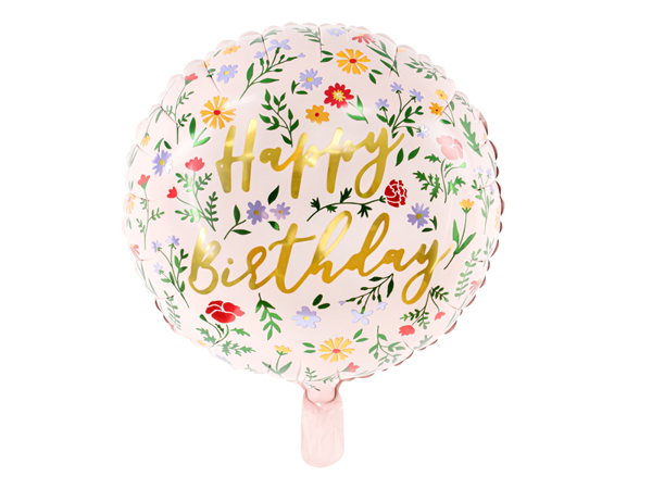 Picture of Foil balloon Ηappy birthday floral